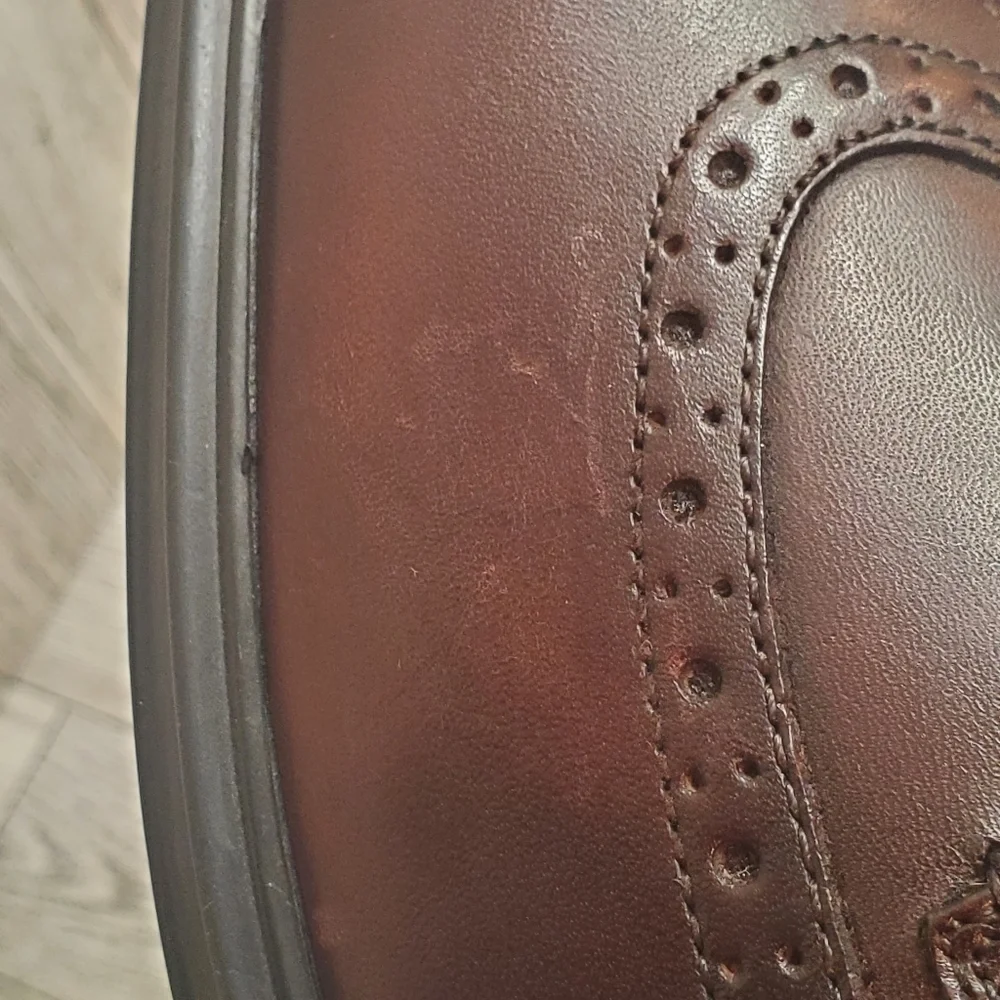 Aldo Men's Dark Brown Leather Wingtip Fratisekflex Oxford shoe Size 8 #4‎